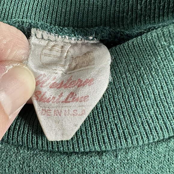 VINTAGE Nature Destination Crewneck Sweater Mens Large Green Big‎ Moose NY - Picture 7 of 12